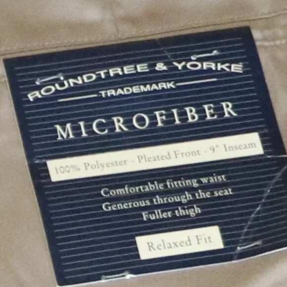 Men's Shorts 48 9" inseam Pleated Front Roundtree & Yorke Comfortable 3 Pairs - Picture 3 of 10